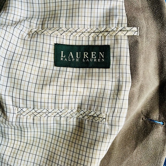 VTG LAUREN RALPH LAUREN SIZE 46R LIGHT BROWN FAUX SUEDE MEN'S SPORT COAT - Picture 8 of 12